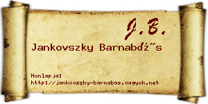 Jankovszky Barnabás névjegykártya